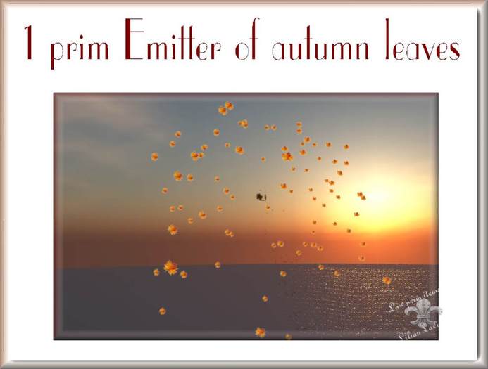 1 prim orange Autumn LEAVES Emitter
