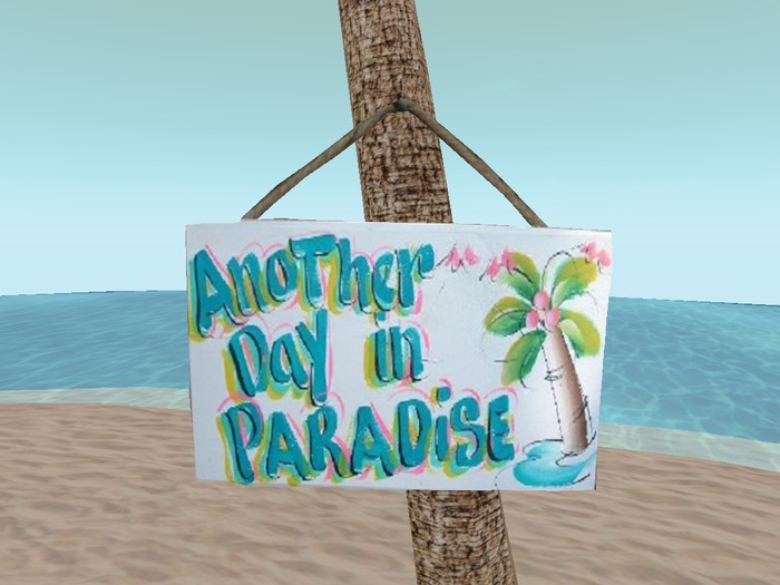 HOME WALL DECOR Hanging Art "ANOTHER DAY in PARADISE SIGN" hand painted beach craft Percheros Wood 1 Prim PROMO SALE 