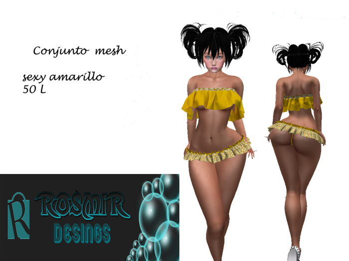 conjunto sexy amarillo