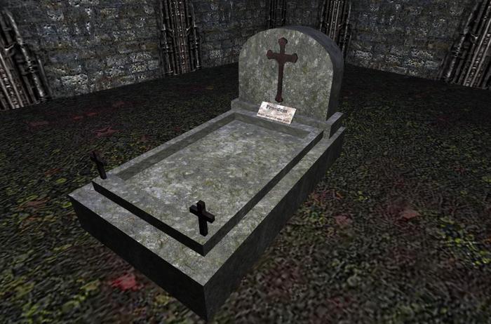 Tombstone with scripted sounds effects for your cemetery