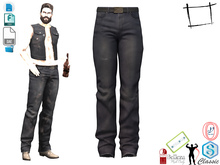 Dae Obj FBX Men's Torn Edge Denim Jeans Pants Signature Gianni, Slink, Belleza Jake