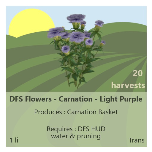 DFS Flowers - Carnation (Light Purple)