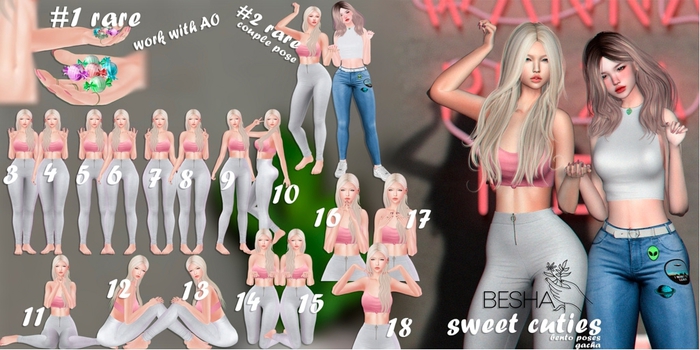 BESHA Poses: Sweet cuties Gacha / Pose 10