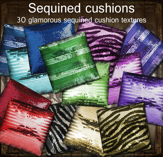 Sequined cushions textures