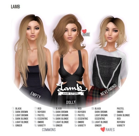 Lamb. Dolly - Pack 3 - RARE