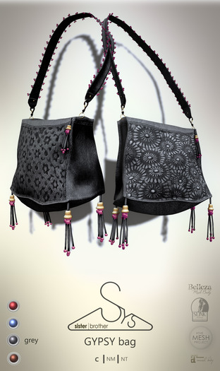 [sYs] GYPSY bag (Rigged & Unrigged mesh) - grey