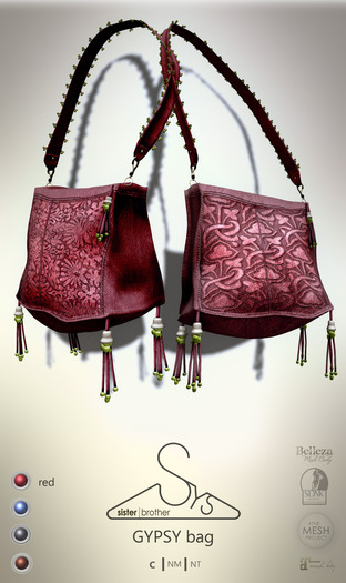 [sYs] GYPSY bag (Rigged & Unrigged mesh) - red