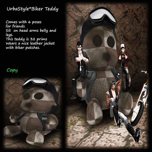 UrbaStyle*Biker Teddy hangout