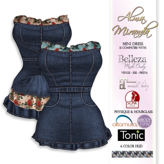 .: AlmaMiranda :. Charmed Rose & Denim Dress