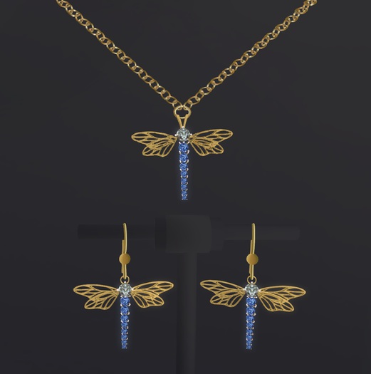 SNJ Dragonfly Jewels Set Gold