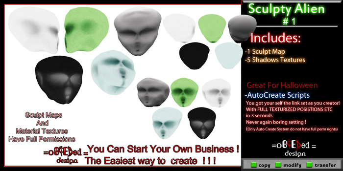 Sculpty Alien Head by Obceded DesiGn