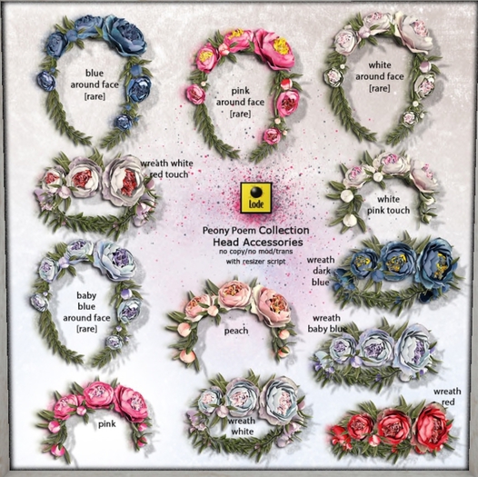 *LODE* Head Accessory - Peony Poem [pink around face] RARE