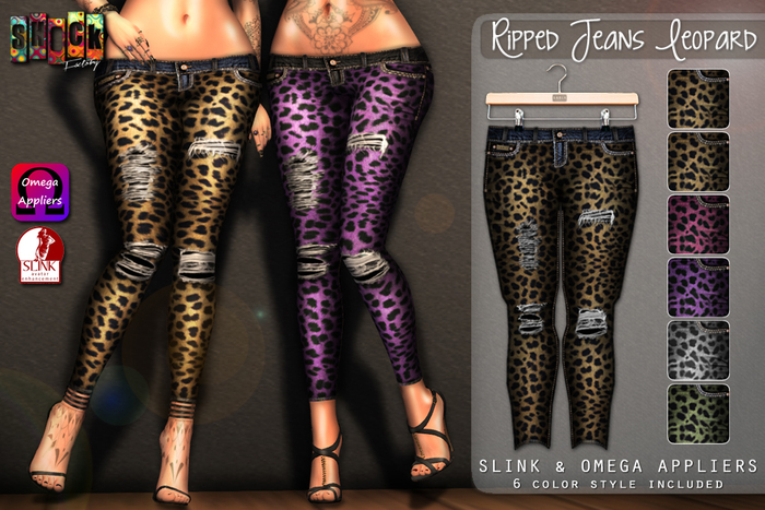 [ S H O C K ] Ripped Jeans Leopard SLINK & OMEGA Applier