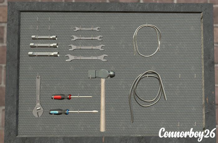 Serenity Style-Vintage Garage Tools Panel RARE