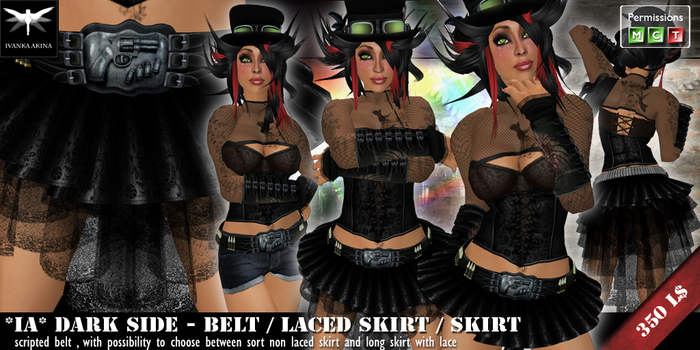 *IA* Dark side - belt / laced skirt / skirt