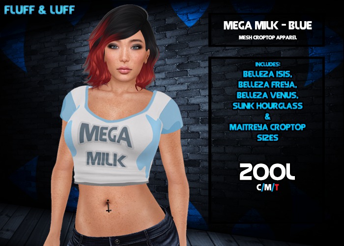 F&L - Croptop - Mega Milk -  Blue