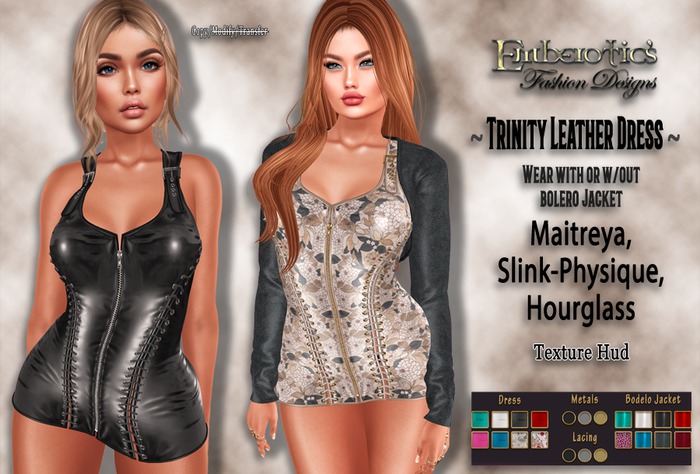 Emberotic's ~ Trinity ~ Leather Dress with Bodelo Jacket & Texture Hud
