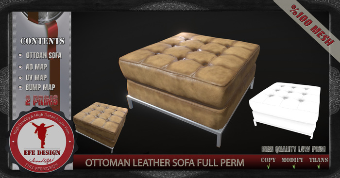 Ottoman Leather Sofa Full Perm ADD