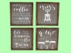 Set wood coffee 4 pic