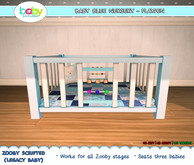 BabyBundles Baby Blue Nursery - Playpen (Zooby Scripted)