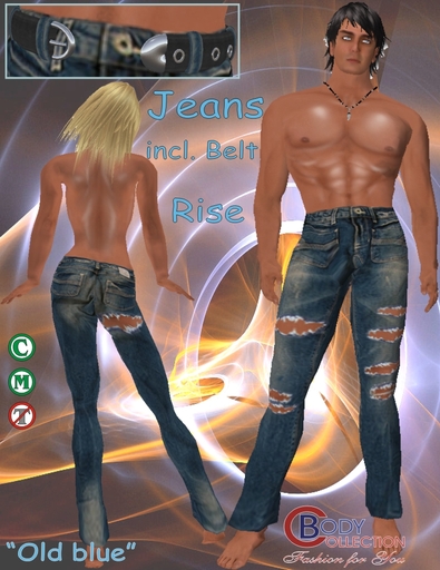 BC - Ripped Jeans  (old blue) + Belt