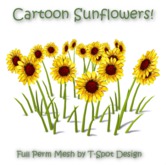 T-Spot Mesh - Cartoon Sunflowers - Full Perm - LI=0.5-2.0