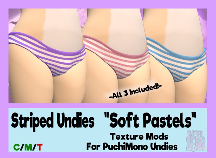 Striped Undies Mod - "Soft Pastels"