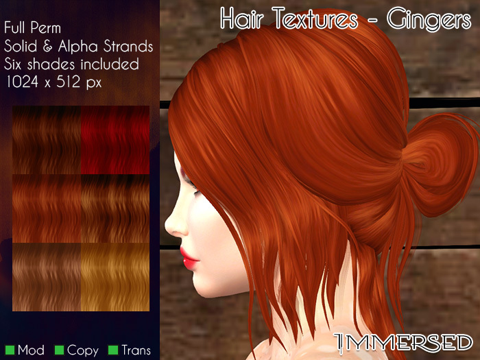 .:I:. Hair Textures - Ginger (Full Perm)