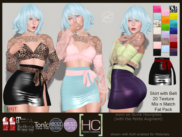 [HC] Wallis Skirt Fat Pack for Slink, Belleza, Maitreya, eBody & Tonic