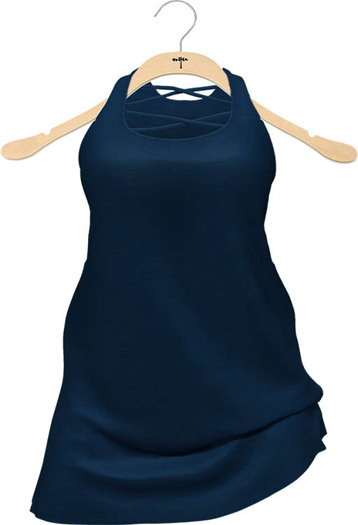 NYU - Long Front-Lace Tee, Blue