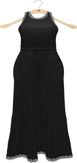 NYU - Lace-Trimmed Gown, Black