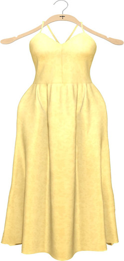 NYU - Strapped Low-Back Dress, Yellow