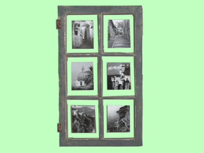 HOME WALL DECOR Hanging Art "Vintage Wood Window Frame&Old Pictures" 3D Decal Sticker Style on 1 Prim Ready to Hang C/M