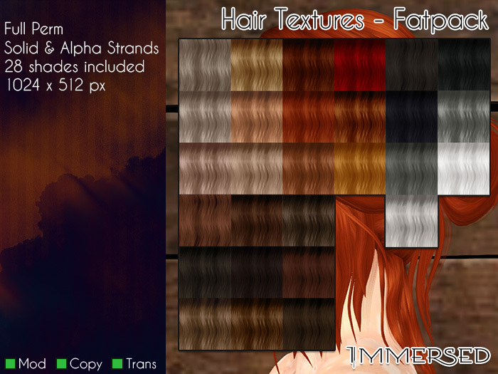 .:I:. Hair Textures - Fatpack (Full Perm)