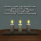 Rainbow Candle Tray Almond/Cream N