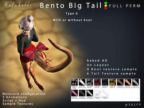 Second Life Marketplace - 362FP@Safybelle - Tail Type 6 FULL PERM BENTO ...