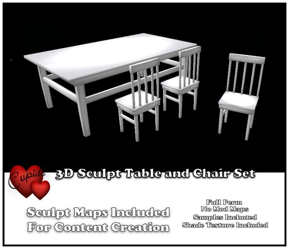 *Cupids* 3D Sculpt Shaker Table and chair set