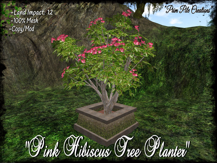 ~PPC~ Pink Hibiscus Tree Planter  