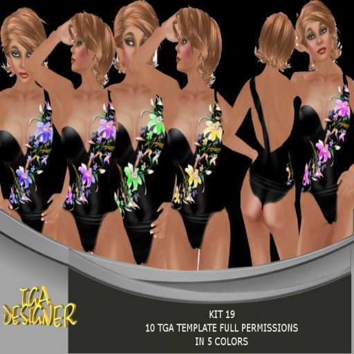SPECIAL OFFER KIT 19 TGA FULL PERMS  WITH 5 TEXTURES TGA DESIGNER
