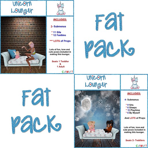 Unicorn Lounger FatPack- Blue