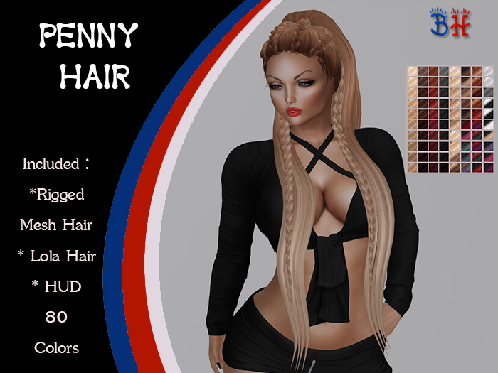 *BH* Penny Hair w/Mixed Colors_HUD