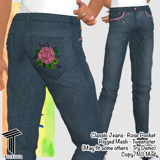 *An Howe* Classic Jeans - Rose Pocket