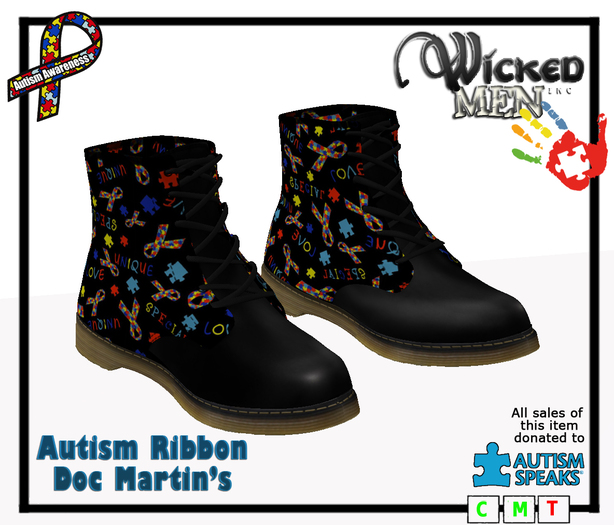 Autism Ribbon Doc Martins - 2019