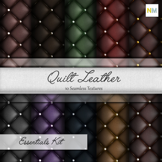 Quilt Leather Essentials Kit 10 Seamless Textures NM