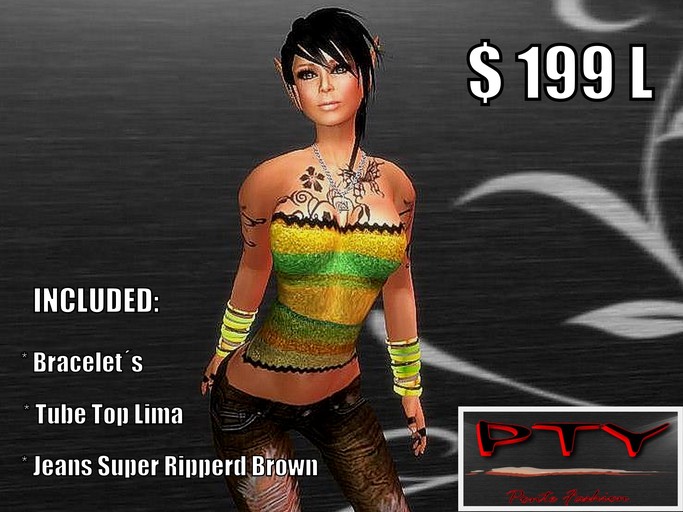 **PTY** Tube Top Lima and Jeans Super Ripper Brown