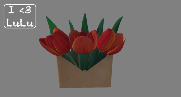 I<3LuLu Tulips in a letter
