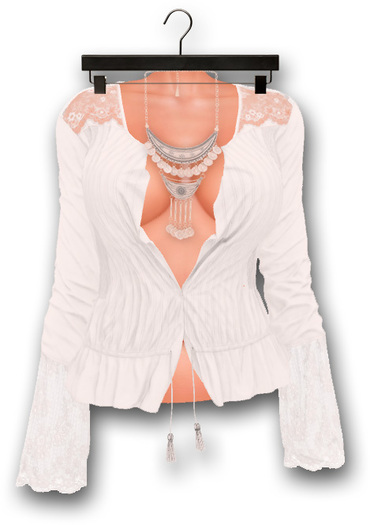 Addams "Yvette" Lace Boho Shirt & Necklace #01