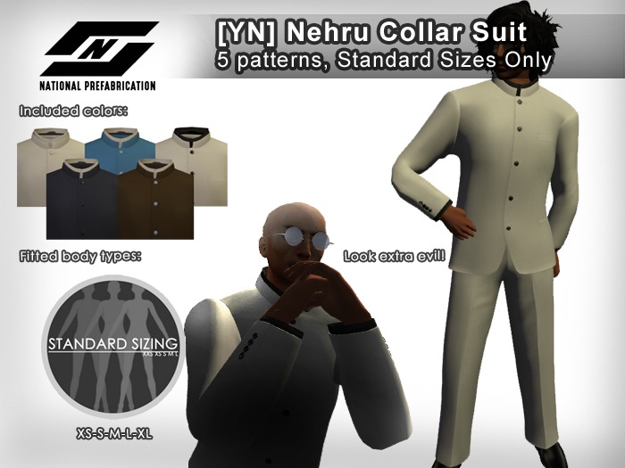 ![YN] Men's Nehru Suit, Collar Suit Formal Business Jacket