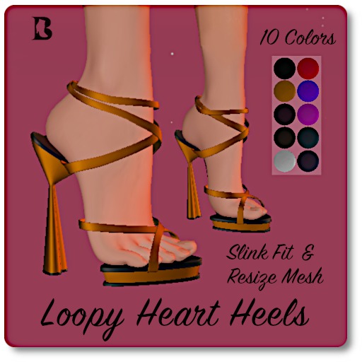 Blackburns Loopy Heart Heels Slink & Resize 10 Colors