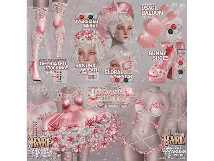 :moon amore: BlossomTime/ Oversized Beret - Sky